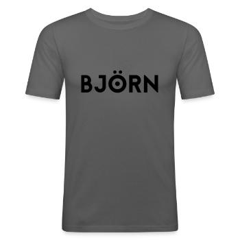 Vorname Björn - Männer Slim Fit T-Shirt - Graphite - Vorne - Nik (191cm)