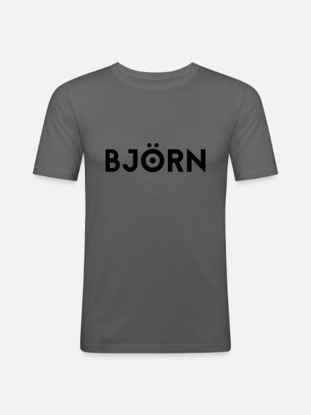 First name Björn - Men's Slim Fit T-Shirt - graphite grey