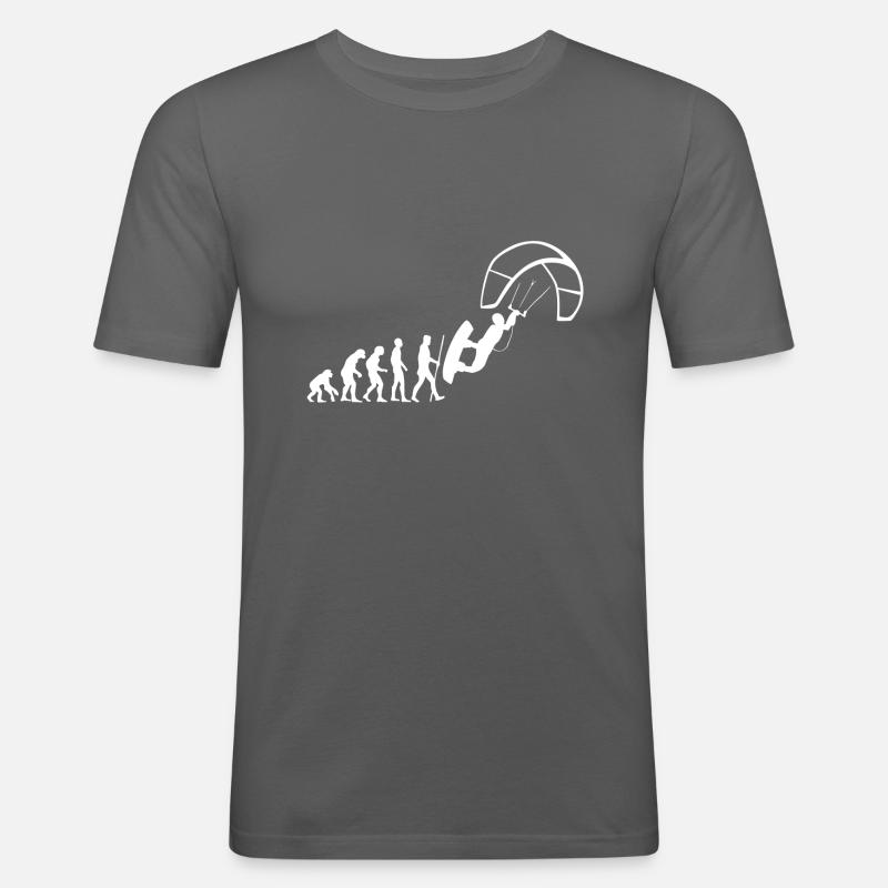 Kite Evolution - Männer Slim Fit T-Shirt - Graphite
