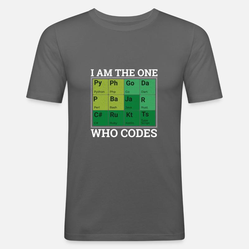 « Period Table Programming » | Programmeurs - T-shirt près du corps Homme - gris graphite