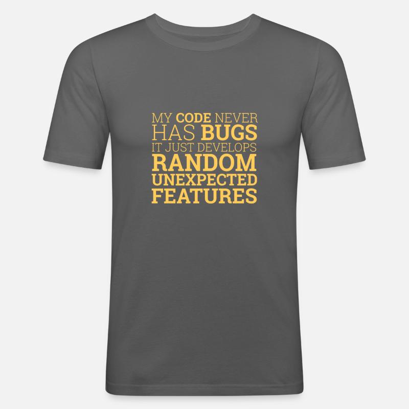 "Random unexpected features" | Programmer - Men's Slim Fit T-Shirt - graphite grey