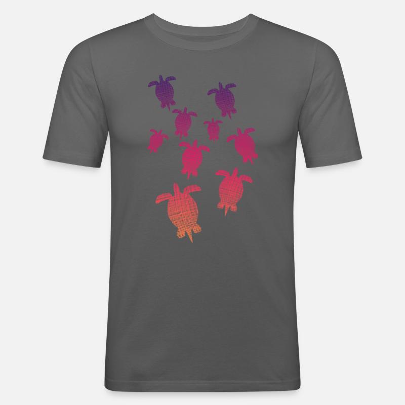 Schildkröten Turtle - Männer Slim Fit T-Shirt - Graphite