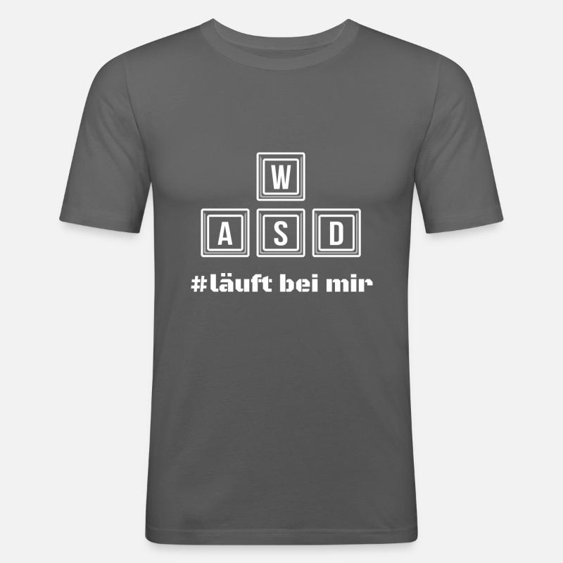 WASD läuft bei mir - Männer Slim Fit T-Shirt - Graphite