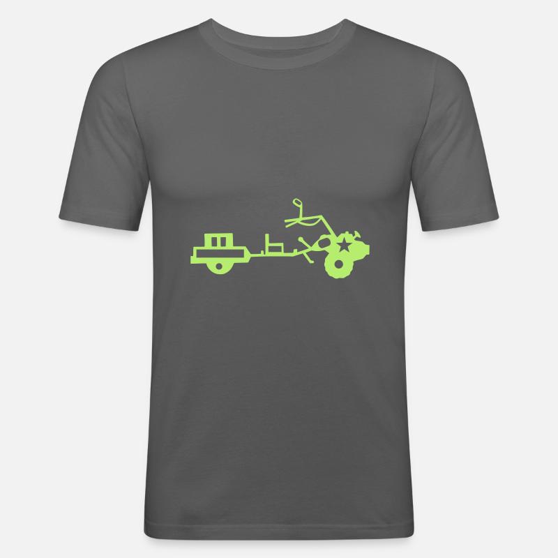 Traktor einachsig - Männer Slim Fit T-Shirt - Graphite