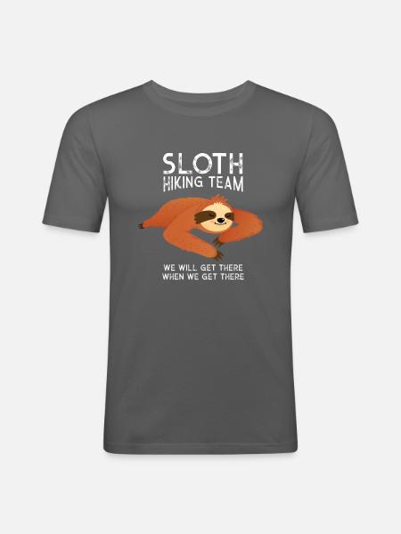 Sloth Hiking Team, Hiking, Mountain - Men's Slim Fit T-Shirt - graphite grey