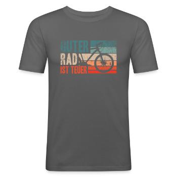 Guter Rad Ist Teuer Retro MTB Mountainbike Fans J - Männer Slim Fit T-Shirt - Graphite - Vorne - Nik (191cm)