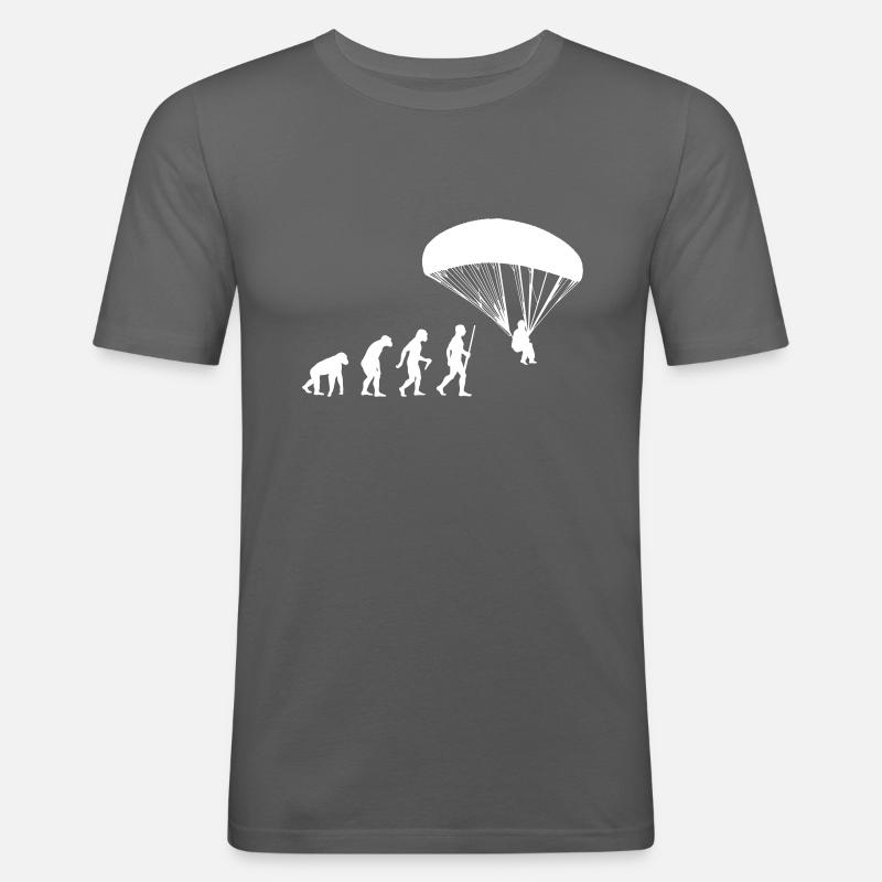 Paragliding Evolution - Männer Slim Fit T-Shirt - Graphite