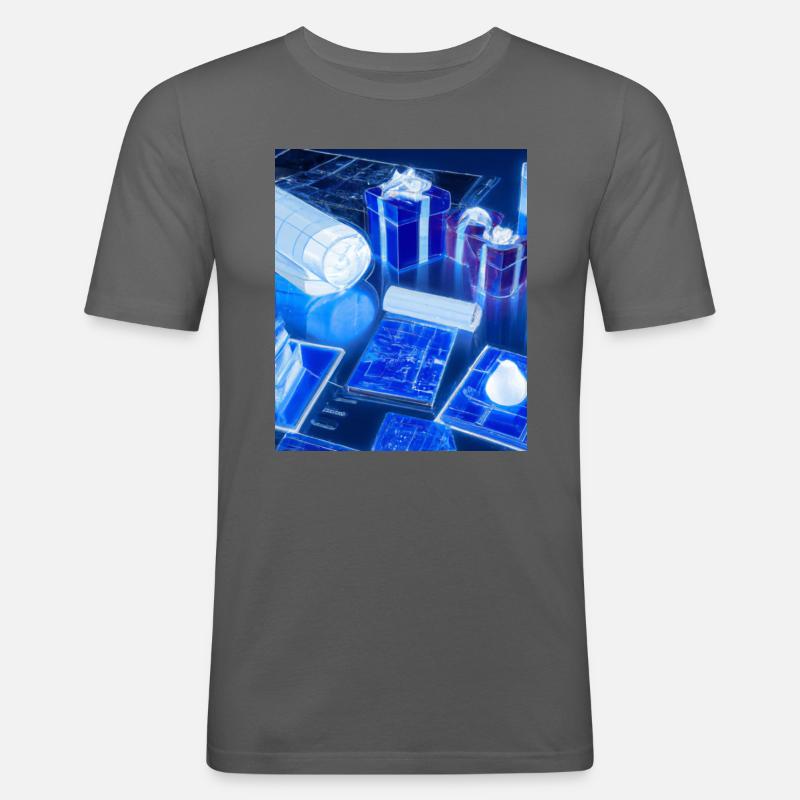 Weihnachten Weihnachtsbaum Schematic Blaupause - Männer Slim Fit T-Shirt - Graphite