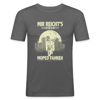 Ostalgie Schwalbe Simson Suhl - mir reichts - Männer Slim Fit T-Shirt - Graphite - Vorne - Nik (191cm)