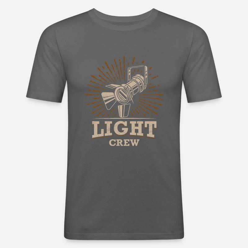 LIGHT CREW Lichttechnik Lichttechniker - Männer Slim Fit T-Shirt - Graphite