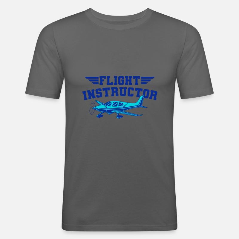 Flight Instructor Fluglehrer Pilotenausbilder - Männer Slim Fit T-Shirt - Graphite