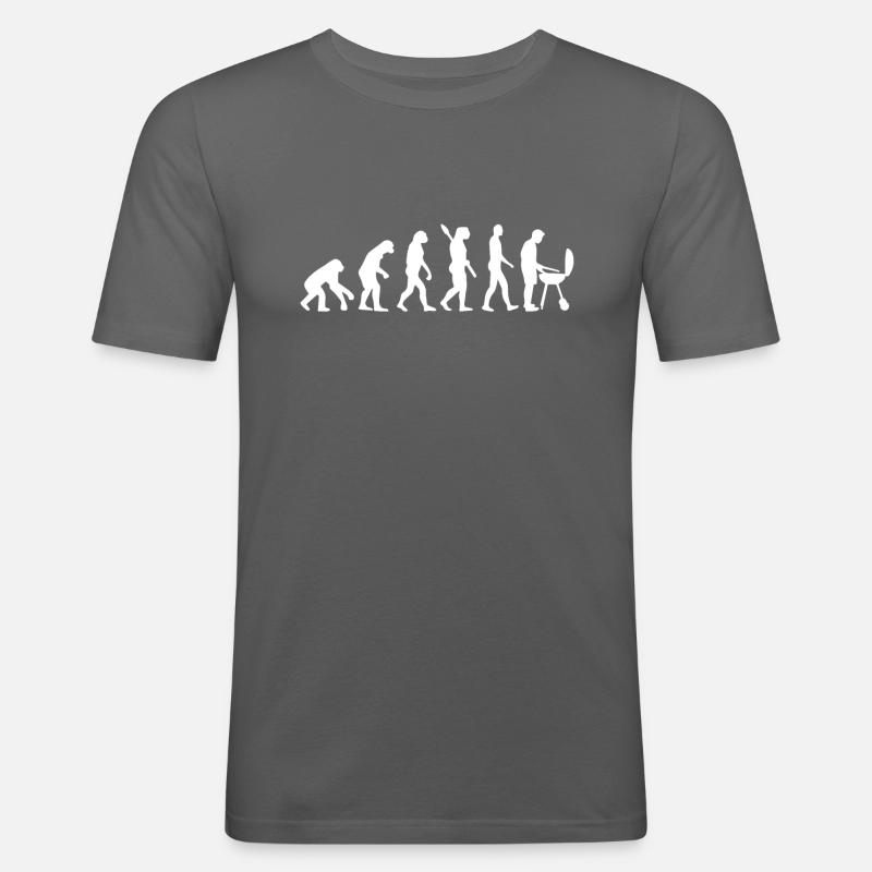 BBQ Grill EVOLUTION GRILL - Men's Slim Fit T-Shirt - graphite grey