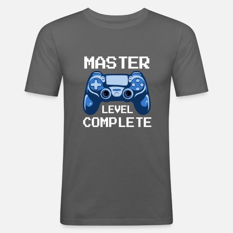Master Level Complete Masterabschluss Geschenk - Männer Slim Fit T-Shirt - Graphite