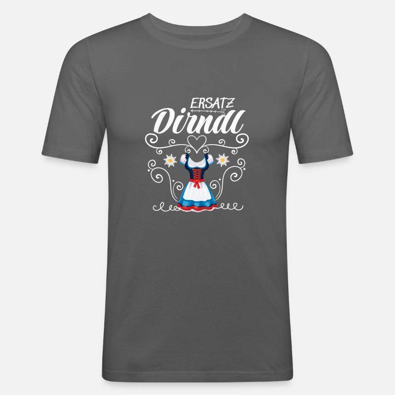 Dirndl Ersatz - Männer Slim Fit T-Shirt - Graphite