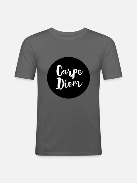 CARPE DIEM - Männer Slim Fit T-Shirt - Graphite