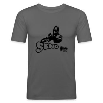 Whip motocross jump - Men's Slim Fit T-Shirt - graphite grey - Front - Nik (191cm)