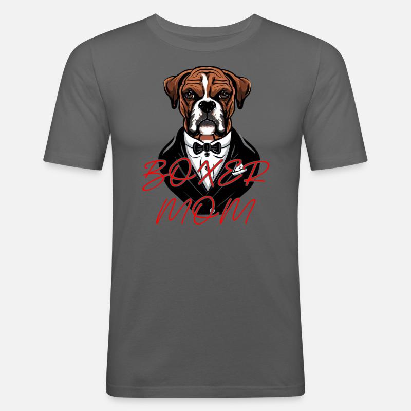 BOXER-MUTTER - Männer Slim Fit T-Shirt - Graphite
