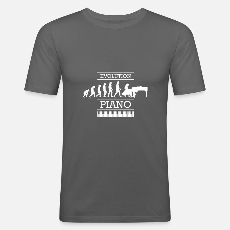 Evolution Piano - Männer Slim Fit T-Shirt - Graphite