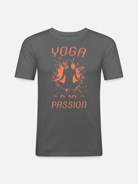 YOGA - Männer Slim Fit T-Shirt - Graphite