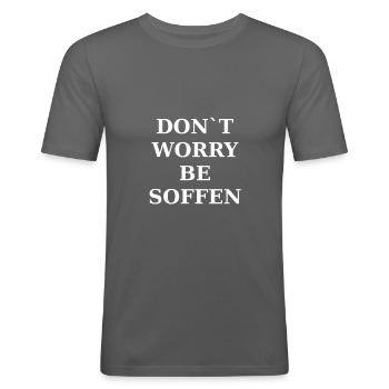 Trinkspruch - Männer Slim Fit T-Shirt - Graphite - Vorne - Nik (191cm)