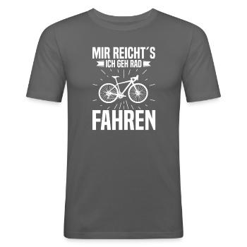 Fahrrad Spruch Radfahren Sprüche - Männer Slim Fit T-Shirt - Graphite - Vorne - Nik (191cm)