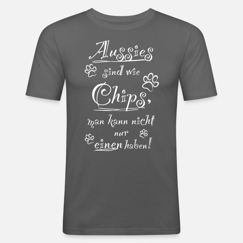 Aussie Chips - Männer Slim Fit T-Shirt - Graphite