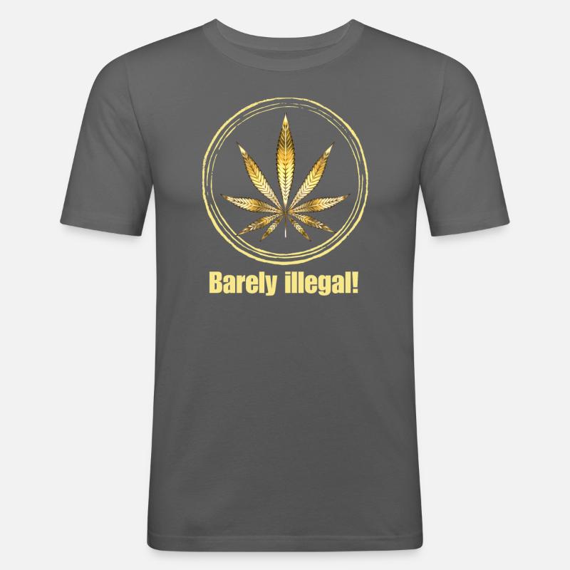 Barely illegal! - Marijuana Blatt - Männer Slim Fit T-Shirt - Graphite