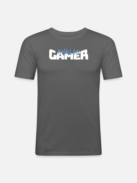Analog Gamer - Männer Slim Fit T-Shirt - Graphite