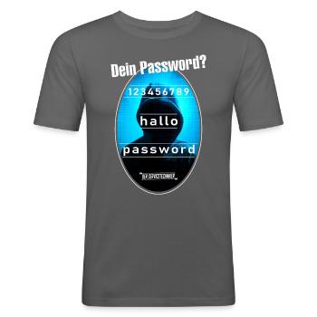 Password Kapuze weiß - Männer Slim Fit T-Shirt - Graphite - Vorne - Nik (191cm)