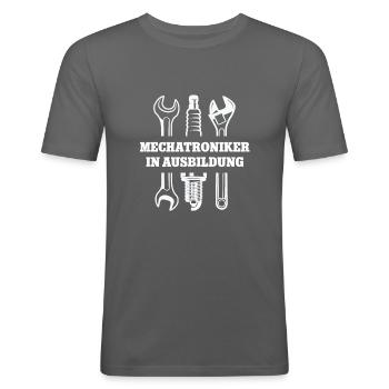 Mechatroniker in Ausbildung Studium Mechatronik - Männer Slim Fit T-Shirt - Graphite - Vorne - Nik (191cm)
