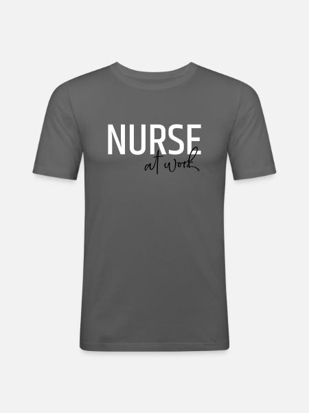 Nurse at work - Männer Slim Fit T-Shirt - Graphite