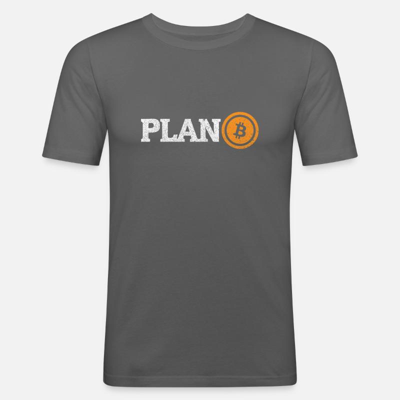 Bitcoin: Plan B - Männer Slim Fit T-Shirt - Graphite