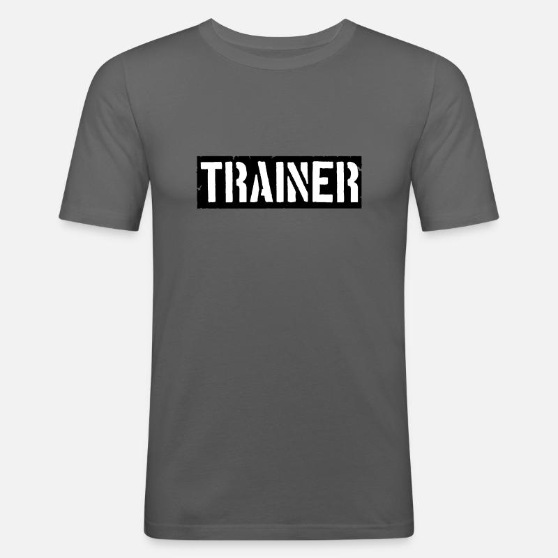 Trainer Logo Design - Männer Slim Fit T-Shirt - Graphite