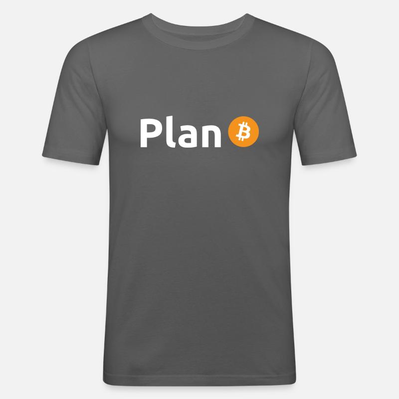 Bitcoin Plan B - Männer Slim Fit T-Shirt - Graphite