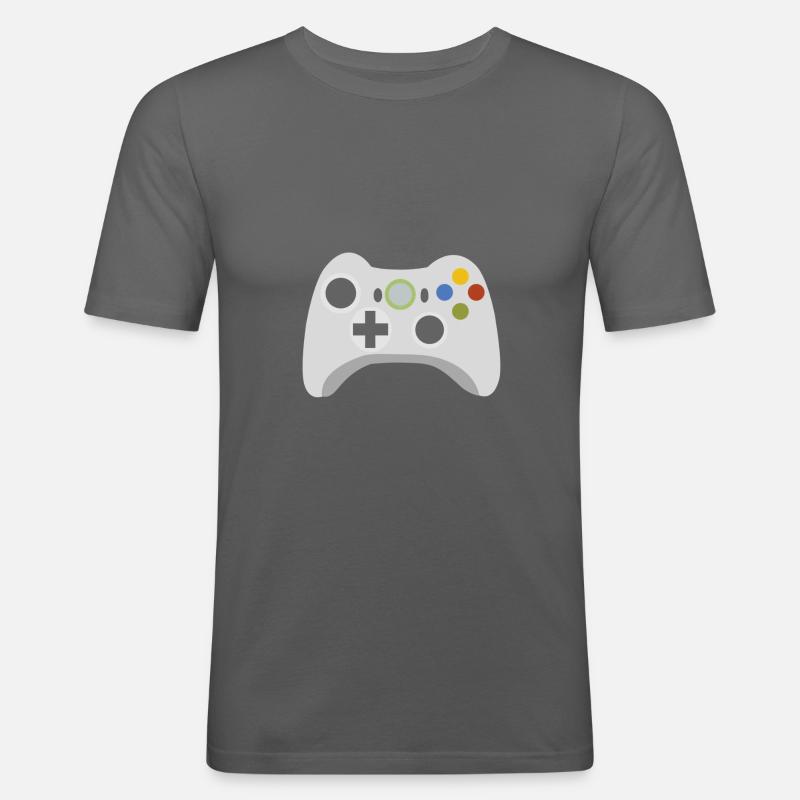Random 002 Controller - Männer Slim Fit T-Shirt - Graphite