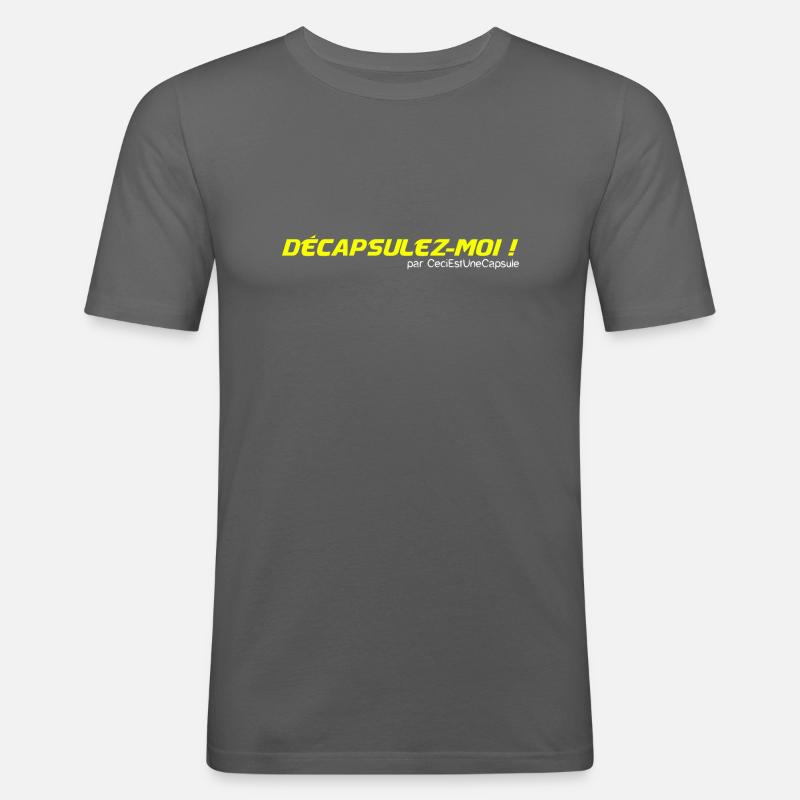 Décapsulez moi Jaune - T-shirt près du corps Homme - gris graphite