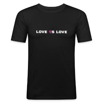 Liebe ist Liebe - Bekräftige deinen Stolz und deinen Stolz - Männer Slim Fit T-Shirt - Schwarz - Vorne - Nik (191cm)