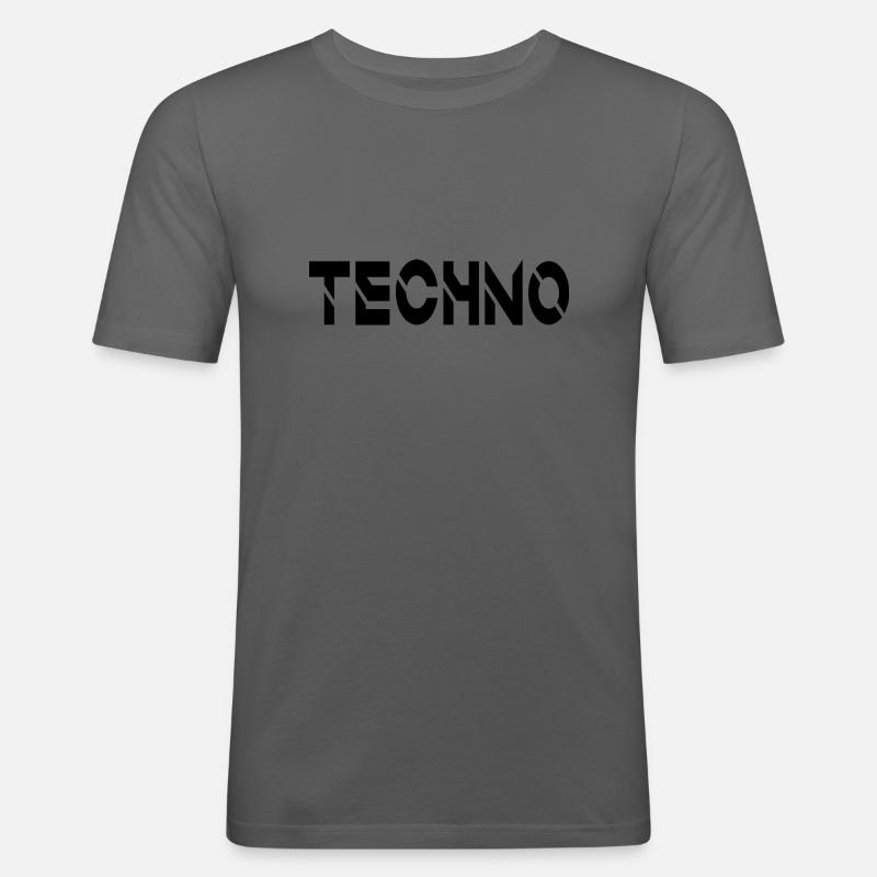 Techno - Männer Slim Fit T-Shirt - Graphite