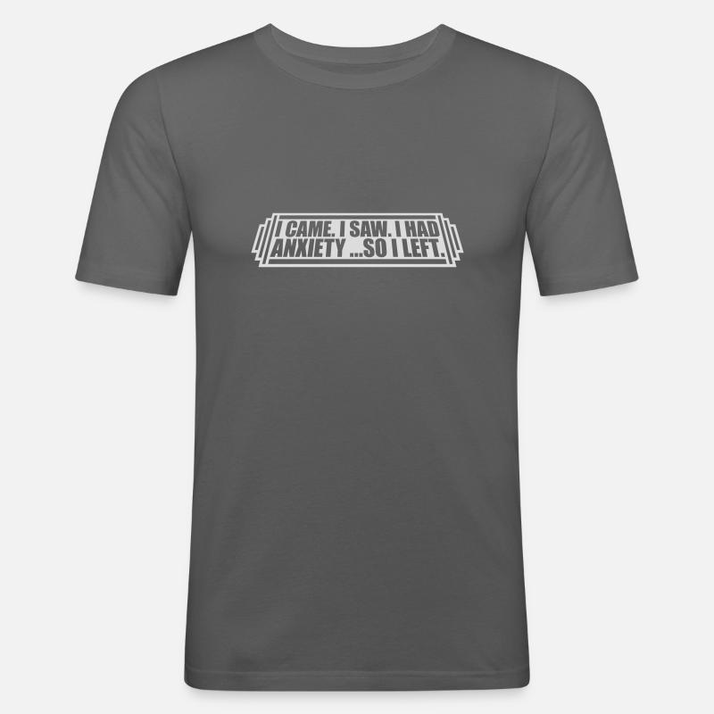 J’avais de l’anxiété en disant - T-shirt près du corps Homme - gris graphite