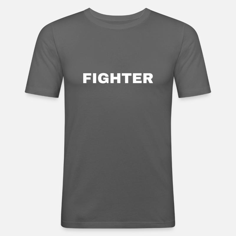 Fighter - Männer Slim Fit T-Shirt - Graphite