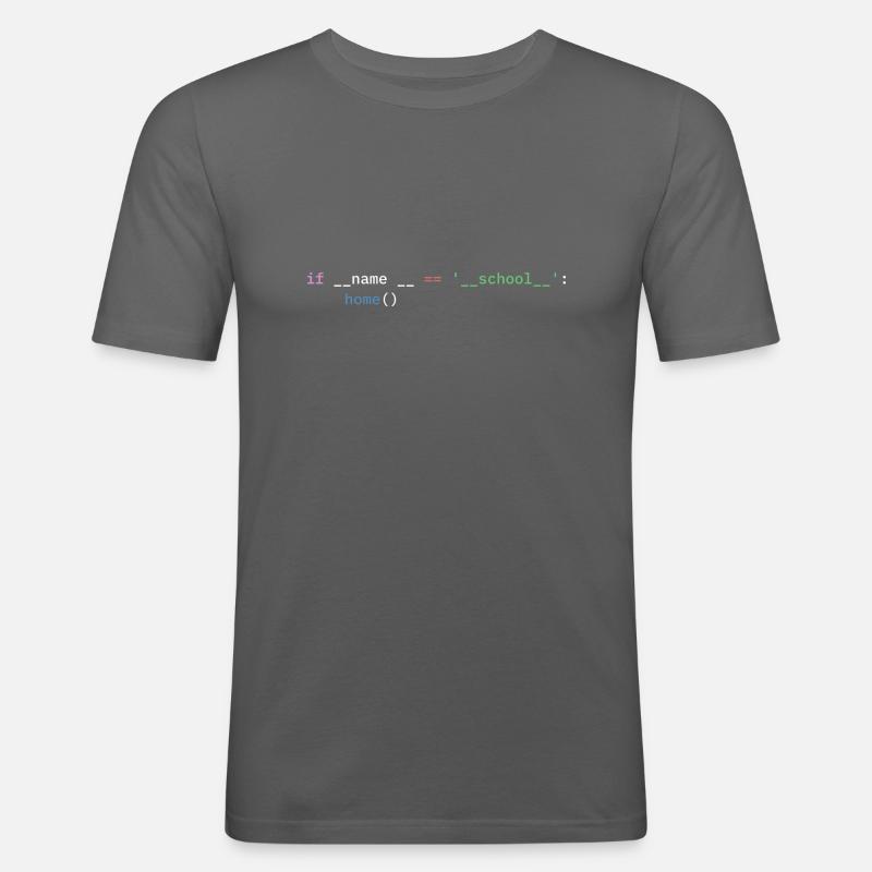 Python Programmierer Schule Schüler lustig - Männer Slim Fit T-Shirt - Graphite