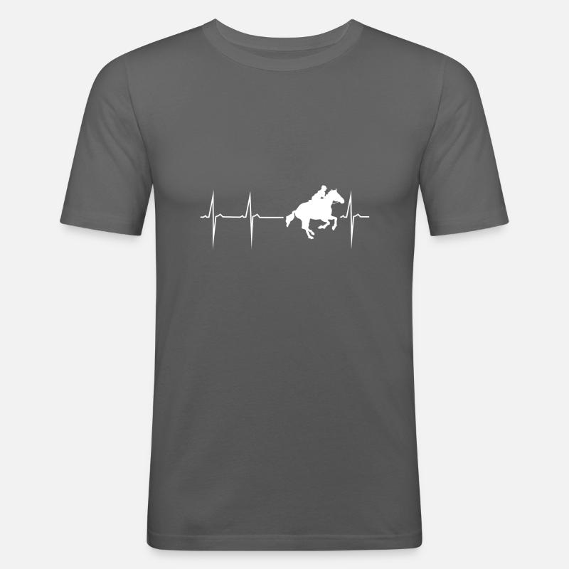 le battement cavalier cheval cheval - T-shirt près du corps Homme - gris graphite