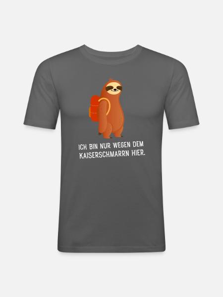 Faultier Wandern Kaiserschmarrn - Männer Slim Fit T-Shirt - Graphite