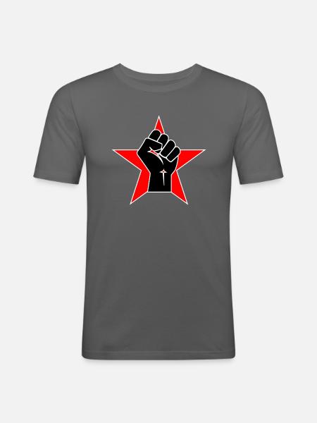 Raised Fist Logo 2 - Men's Slim Fit T-Shirt - graphite grey