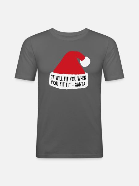 Weihnachtspullover - Weisheit - Weihnachtsmann - Männer Slim Fit T-Shirt - Graphite