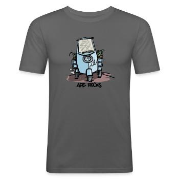 Kultautos - Männer Slim Fit T-Shirt - Graphite - Vorne - Nik (191cm)