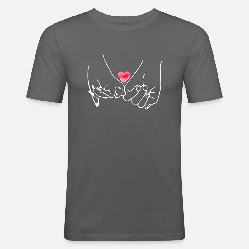 Händchen halten - Männer Slim Fit T-Shirt - Graphite