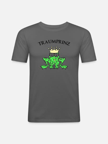 Prince Charming Frog King - Men's Slim Fit T-Shirt - graphite grey