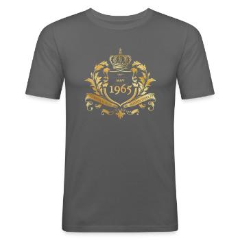 60. Geburtstag Semper Verum - Established 05/1965 - Männer Slim Fit T-Shirt - Graphite - Vorne - Nik (191cm)
