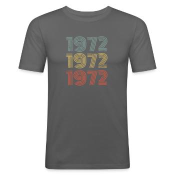 Vintage 1972 - Männer Slim Fit T-Shirt - Graphite - Vorne - Nik (191cm)